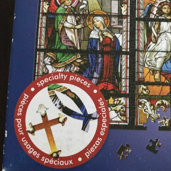 Paper House Puzzle Shapes 500 Piece Stained Glass Church Windows - Picture 6 of 7